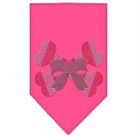 UNCONDITIONAL LOVE Candy Cane Crossbones Rhinestone Bandana Bright Pink Large UN852184